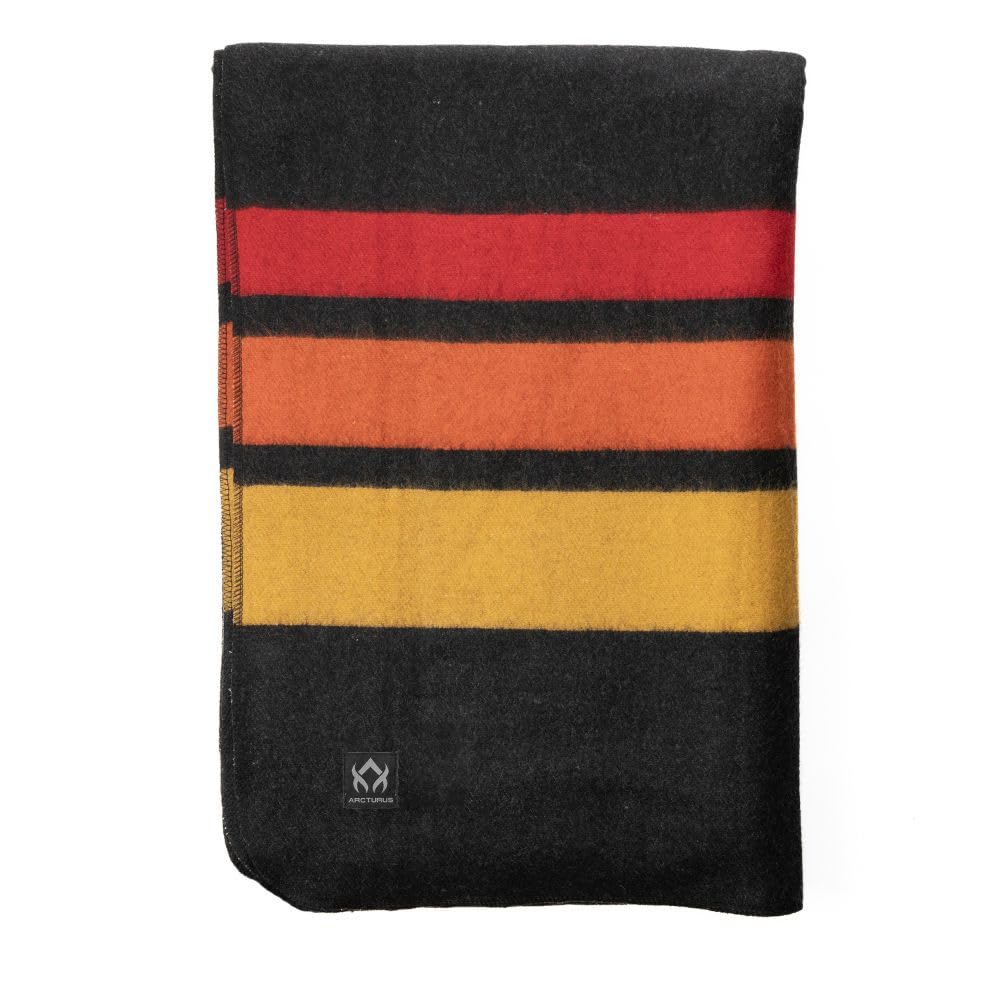 Arcturus Patterned Wool Blankets - |5lbs Warm, Heavy, Washable, Large | Perfect for Camping and Outdoor Adventures