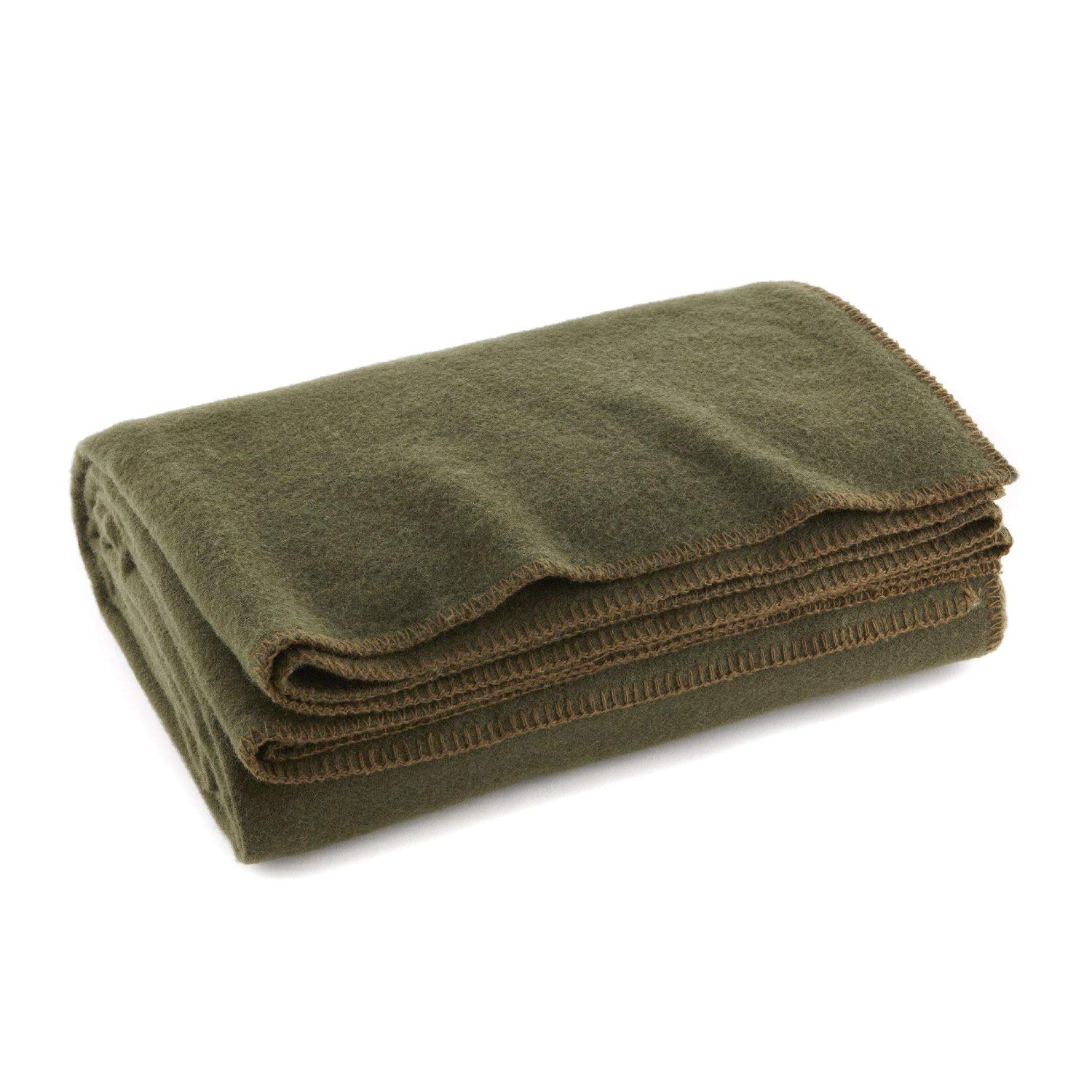 Ever Ready First Aid Olive Drab Green Warm Fire Retardant Blanket for Emergency Situations, 66" x 90"